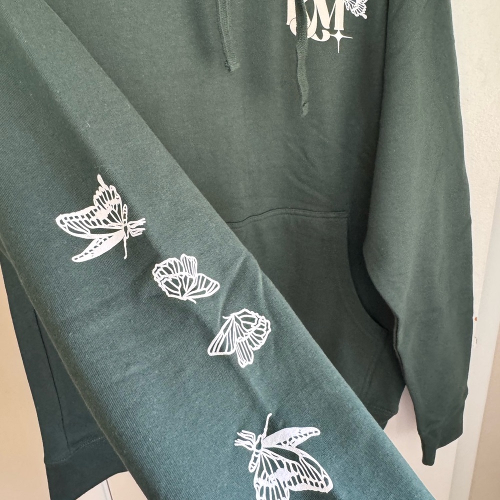 Kacey Musgraves Golden Hour Tour Merch Green Hoodie Butterfly Lyric Size S - Picture 3 of 5